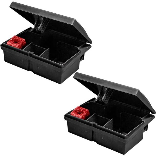 Mouse Killer - Fast Acting, Single Feed, Ultra Power Poison Bait Plus Strong Lockable Bait Station - Twin Pack Bait Boxes