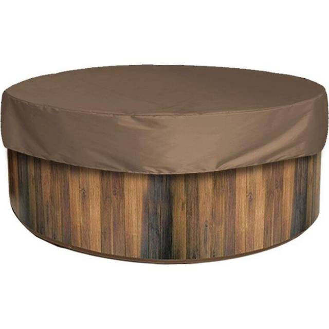 (Brown, One size) Round Hot Tub Cover Uv Resistant Hot Tub Covers Outdoor Spa Hot Tub Covers Protector - JXLGV