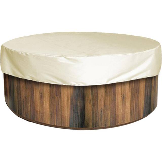 (Beige, One size) Round Hot Tub Cover Uv Resistant Hot Tub Covers Outdoor Spa Hot Tub Covers Protector - JXLGV