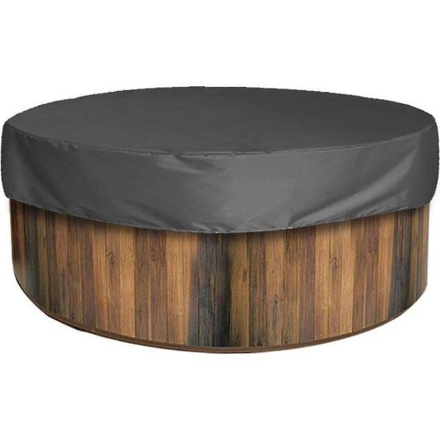 (Black, One size) Round Hot Tub Cover Uv Resistant Hot Tub Covers Outdoor Spa Hot Tub Covers Protector - JXLGV