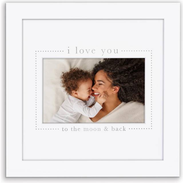 Americanflat Baby Picture Frame with Shatter-Resistant Glass - Use as 8x8 Frame without Mat or 4x6 Frame with 3 Interchangeable Mats - Signature Colle