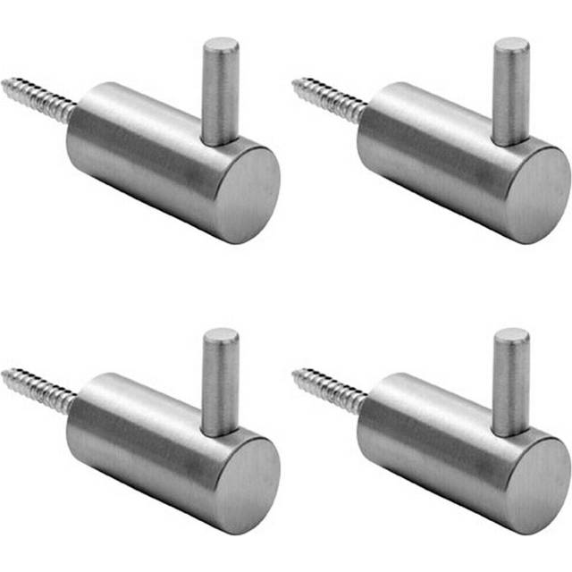 4x Coat Hook with Concealed Fixing 35mm Projection Satin Stainless Steel