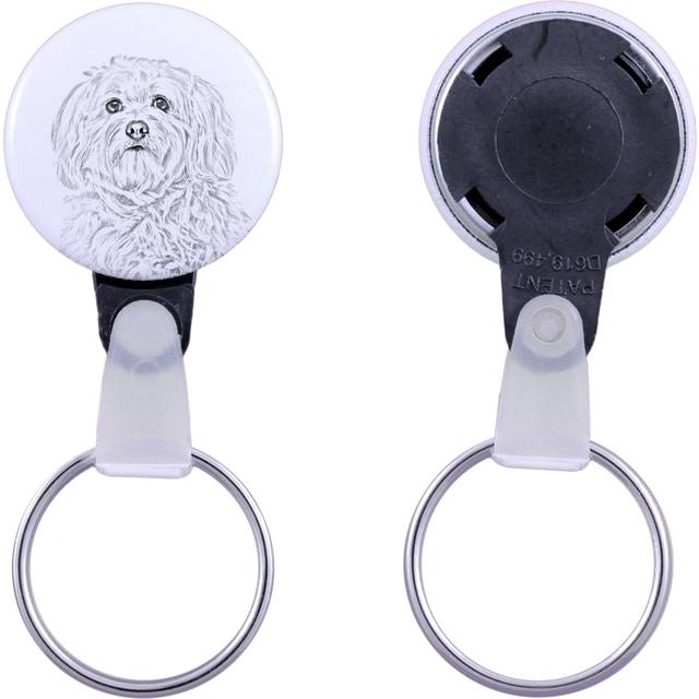Havanese, Havanese Cuban Bichon, Bichón Havanés - keychain with a dog portrait, pendant with the brand's own Art-Dog graphics