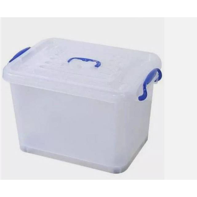 (Pack of 3) MantraRaj 55L Heavy-Duty Clear Plastic Storage Box with Lid & Wheels Stackable Storage Container Organizer for Home Office Kitchen
