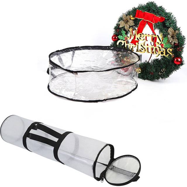 Wrapping Paper Storage Organizer Container and Wreath Packaging Bag Christmas Gift Storage Bag