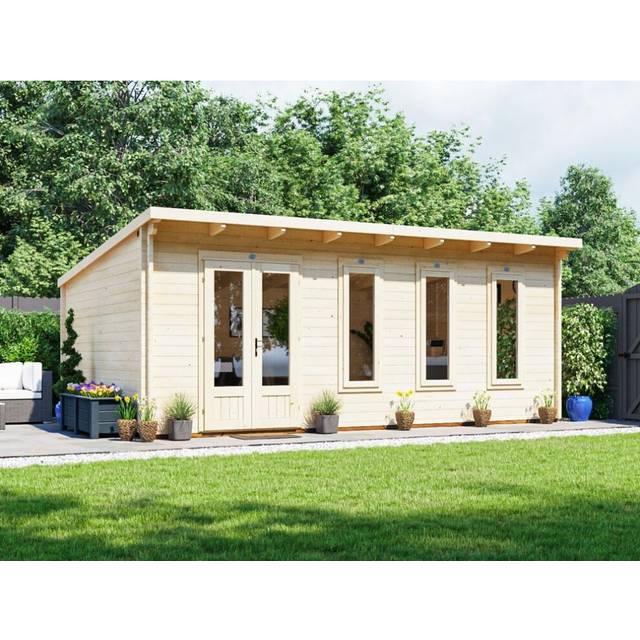 Dunster House Log Cabin Garden Office 6m x 4m Terminator Pent