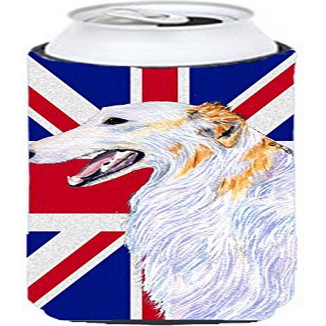 Caroline's Treasures SS4917TBC Borzoi with English Union Jack British Flag Tall Boy Hugger Can Cooler Sleeve Hugger Machine Washable Drink Sleeve Hugg