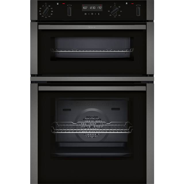 NEFF N50 U2ACH7AG7B Built In WiFi Connected Electric Double Oven with Pyrolytic Cleaning - Graphite - A/B Rated