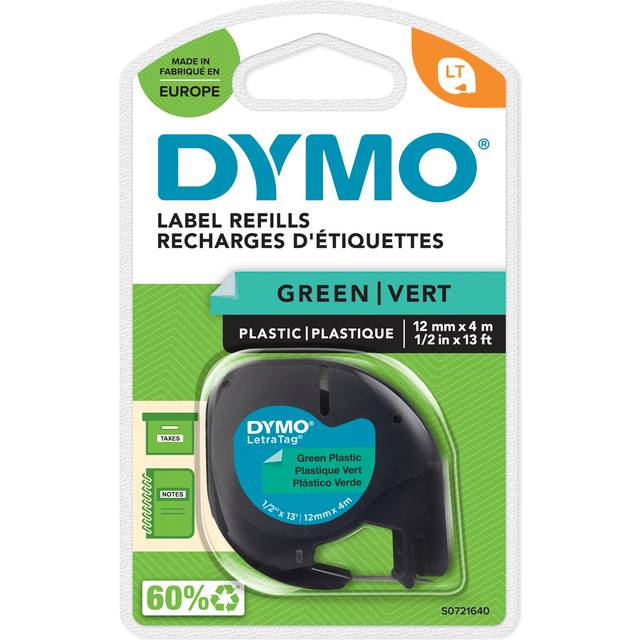 Dymo S0721640 | 91204 | grön plasttejp | 12mm (original)