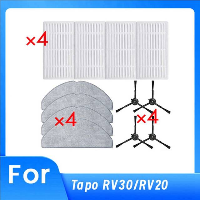 For RV30/RV20 Robot Vacuum Cleaner Sweeper Accessories Side Brush Rag Filter