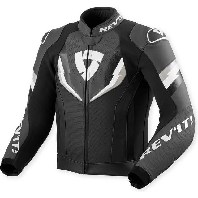 Revit Quantum 3 perforated Motorcycle Leather Jacket, black-grey, Size 52 for Men