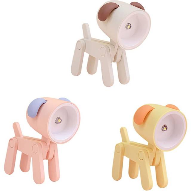 3 PCS Mini LED Desk Lamp Cute Small Phone Holder,Peachloft LED Cute Night Light Dog Shape Adjustable Phone Stand,Portable Reading Table Night Lamp