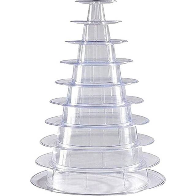 10 Tier Cupcake Holder Stand Round Macaron Tower Clear Cake Display Rack for Wedding Birthday Decor