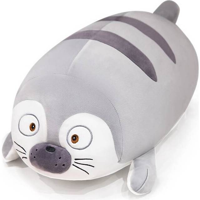 (Gray, 60cm/23.62in) Harbor Seal Plush Toy Aquarium Animal Throw Pillow To Sleep In Childrens Bed