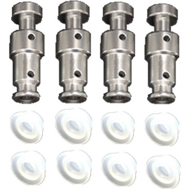 Electric Pressure Cooker Float Valve DUO60 Silver Double Hole Aluminum 3.2X0.9X0.8 Check Valve 4 Floats 8 Small Caps