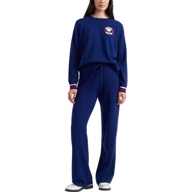 Chinti & Parker Snoopy Nautical Wide Leg Joggers, Admiral Blue/Multi