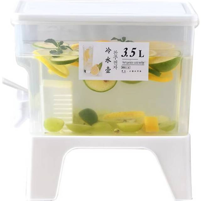 Beverage Dispenser with Spigot, Juice Jug Tap, Milk Drinkware Container for Parties & Daily Use