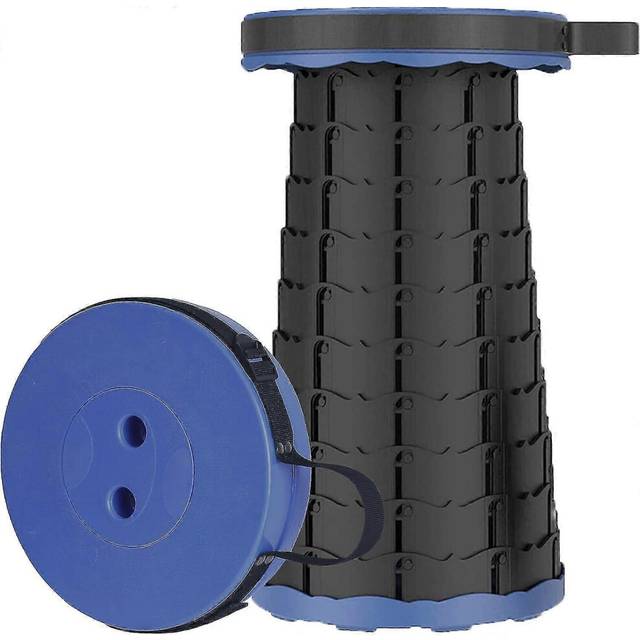 (blue, One size) Portable Collapsible Telescoping Stool Folding Stool With Load Capacity 150kg Retractable Folding Stool Camping Stool For Outdoor Hik