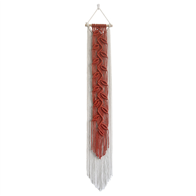 Nordic Leaf Woven Macrame Tapestry Hanging Boho Garden Tassel Wall Living Room Bedroom Home Hotel Decor C