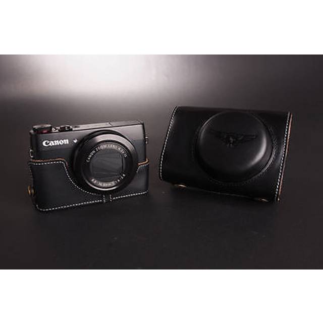 Genuine Real Leather Full Camera Case Bag Cover For Canon G7x Bottom Openning B