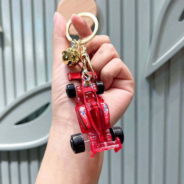 (StyleG) Creative Transparent Alloy Small Car Keychain Mini Racing Toy Model Keyring