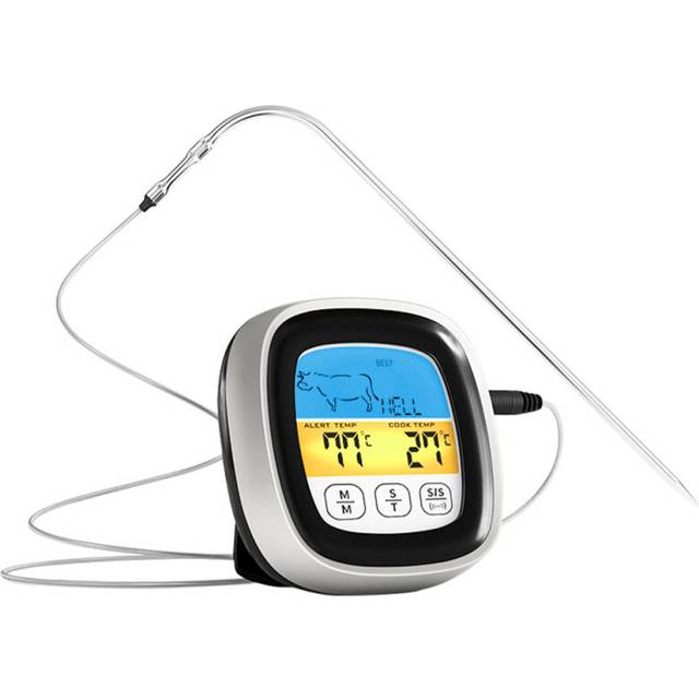 Digital Meat Thermometer for Cooking, Food Grill Thermometer with Backlight, Long Probe, BBQ Temperature Probe for Barbecue Smoker Oven Baking