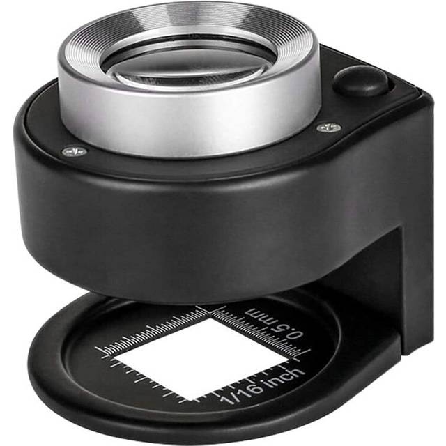 30X Scale Desktop Magnifier with 3 LED Mini Handheld Illuminated Magnifying Glass Dual Optical Glass Jeweler Loupe