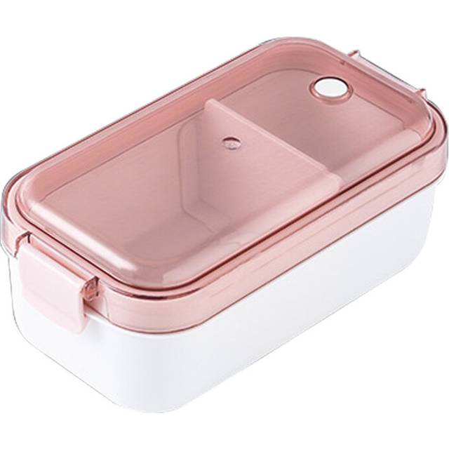 Lunch Storage Container Food Grade ABS Sealed with Inner Partition Small Bento Box for Fruits Kindergarten Pink