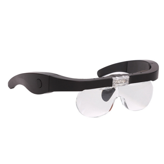 Rechargeable Glasses, Four Magnification Lenses, for Reading, Repair, Beauty and Nails, -Mounted Magnifier