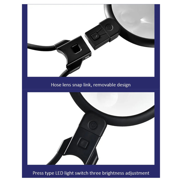 Hands Free Magnifying Glass,5X 15X Rechargeable Neck Wear Magnifier