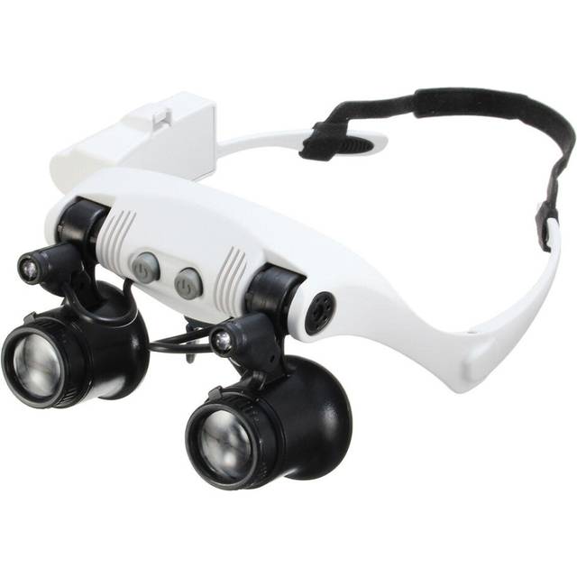 Portable Head Wearing Magnifying Glass 10X 15X 20X 25X LED Double Eye Repair Magnifier Loupe