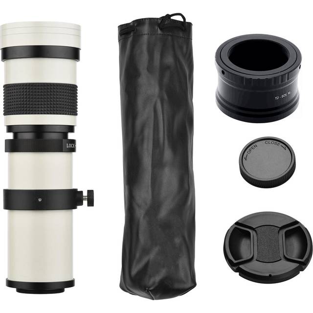 Camera MF Super Telephoto Zoom Lens F/8.316 420800mm T2 Mount with Mmount Adapter Ring 1/4 black