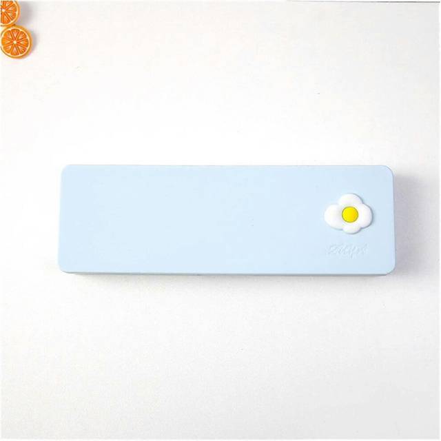 (As show, One size) stationery candy color cartoon kawaii pencil case plastic pencil box desk organizer (color : a)