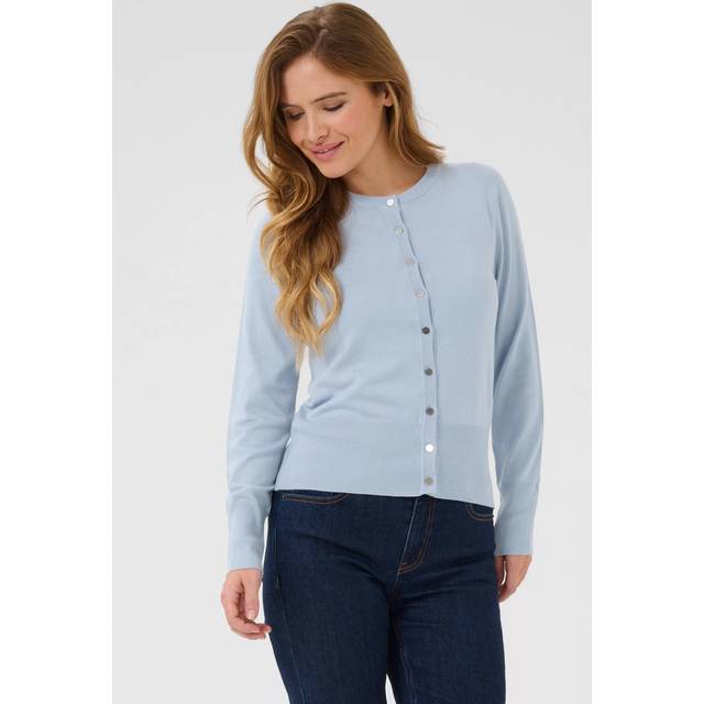Lizza Knitted Cardigan - Soft Chambray - Danish brand KAFFE has been offering timeless collections adorned with feminine details since 1993. The label offers a range of versatile, minimalistic styles that look and feel great, making your daily edit stylish and effortless.