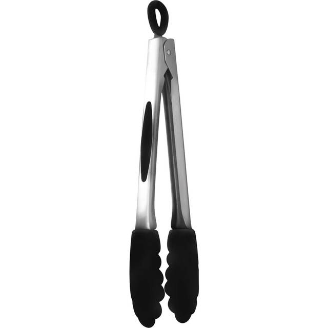Mastrad 12-Inch Stainless and Silicone Tongs