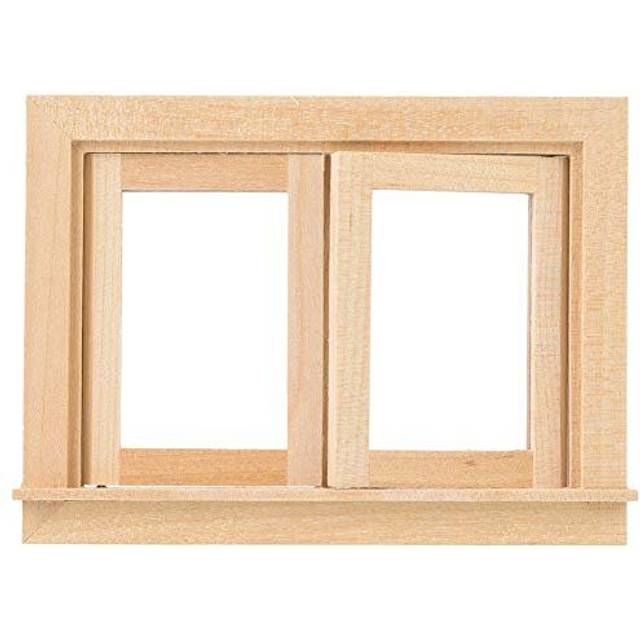 Miniature Wooden Window Mini White Window Dolls House DIY Ornament Miniature Simulation Furniture Set Educational Toy Birthday Gift