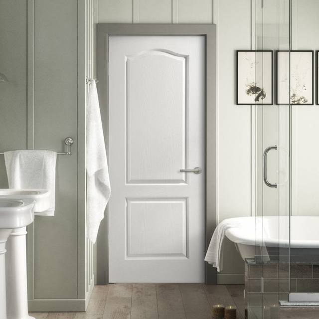 White Internal Lifestyle Moulded Textured Classique 2 Panel Arch Door (124295) Liberty Doors
