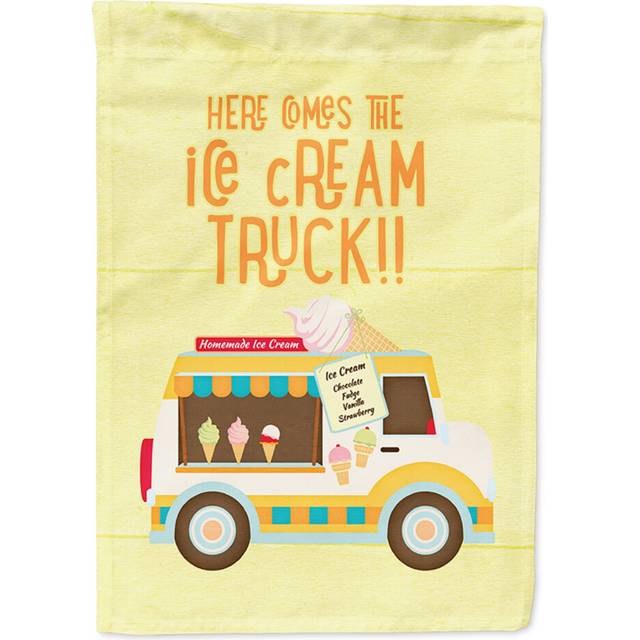 Caroline's Treasures SB3107CHF Here Comes the Ice Cream Truck Flag Canvas  Large  Multicolor