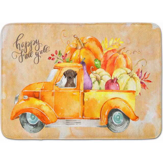 """""""""Caroline's Treasures Fall Harvest Chocolate Labrador Retriever Machine Washable Memory Foam Mat doormats  Multicolor"""""""""