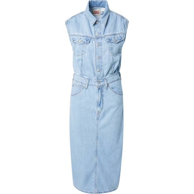 Levi's Iconic Sleeveless Dress - Wrapped In Blue, Blue, Size S, Women