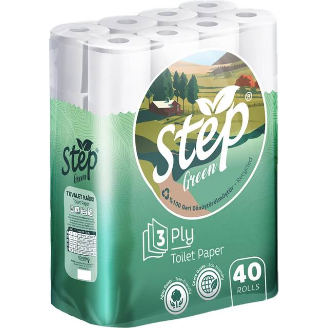 Step 100% Recycled 120 Rolls Quilted Toilet Tissue - Ultra-Soft, Strong, and Sustainable 3-Ply Toilet Paper - Bulk Pack (120)