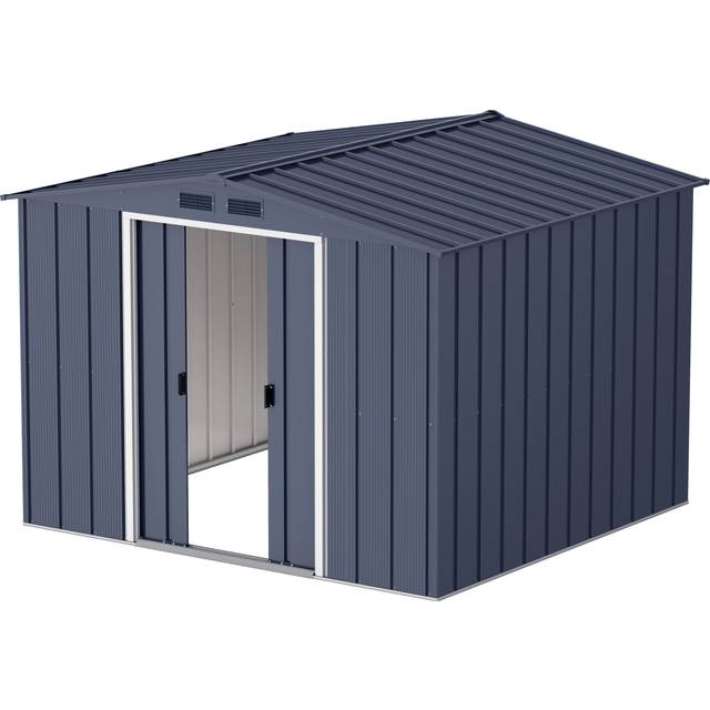 ECO 8 x 8 (6.35 m2) Metal Garden Storage Shed, Hot-Dipped Galvanized Metal Garden Shed, Tool Storage Shed, Strong Reinforced Roof Structure,