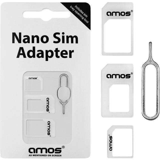 AMOS 4 in 1 Nano to Micro & Standard SIM Card Adapter Converter for iPhone 6 5S