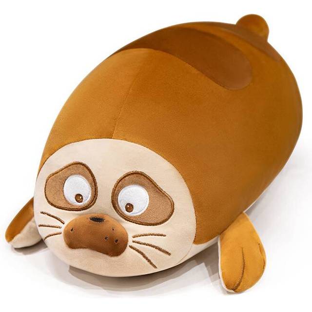 (Brown, 40cm/15.75in) Plush Harbor Seal Toy Aquarium Animal Throw Pillow To Sleep In Childrens Bed