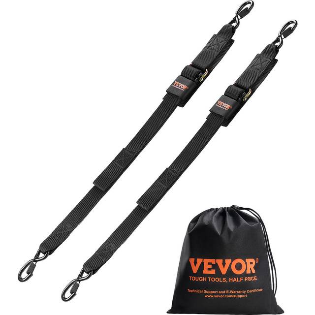VEVOR Boat Trailer Transom Straps (2PK)  2 x 48 Adjustable Boat Straps 1 500lb Break Strength with Security Lock S Hooks and Boat Pads  Transom Tiedow