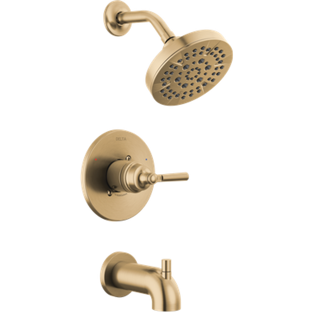 Delta Faucet Saylor 14 Series Gold Tub and Shower Faucet Combo  Bathtub and Shower Trim System  Shower Trim Kit  Bathtub Faucet