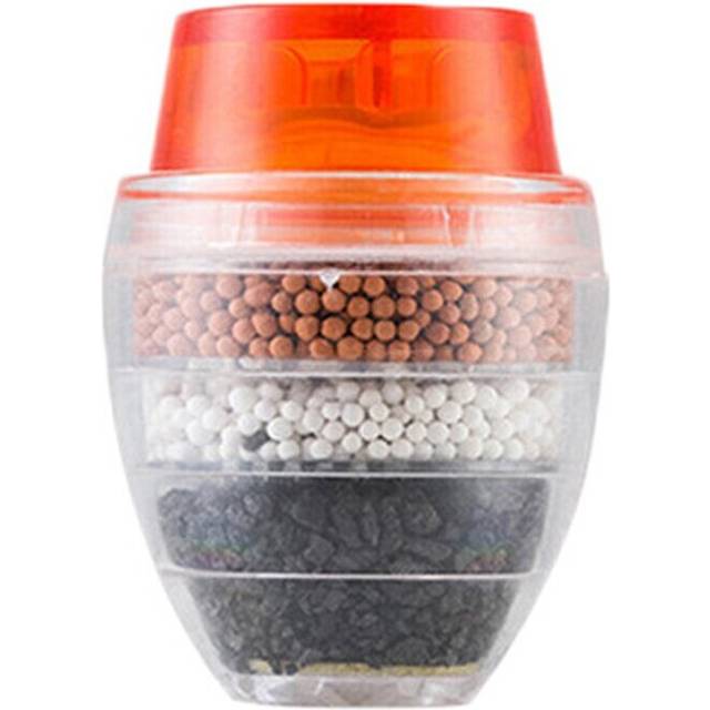 2Pcs Kitchen Home Carbon Faucet Mini Tap Water Clean Filter Purifier Filtration Carbon Water Filter Orange