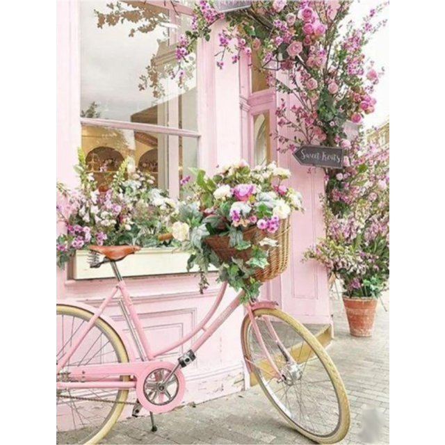(3, Square 30x25cm) Diamond Painting Full Square Flowers Bicycle Vintage Car Home Decor Kit