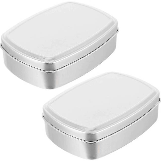 (As show, One size) 2 Pack Aluminum Soap Box With Lid, Home Travel Soap Dish, 120ml