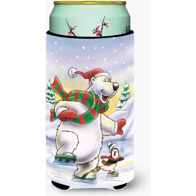 Caroline's Treasures Holiday Polar Bears Ice Skating Tall Boy Koozie Hugger  Multicolor